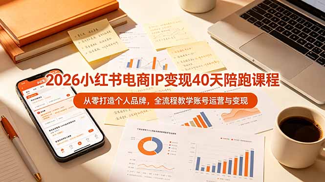 2026小红书电商IP变现40天陪跑课程-11期，从零打造个人品牌，全流程教学账号运营与变现-梦清研习社