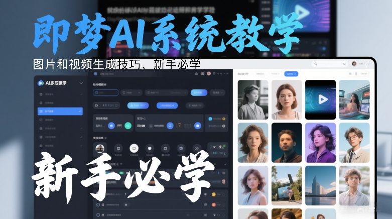 即梦AI系统教学，图片和视频生成技巧，新手必学-梦清研习社