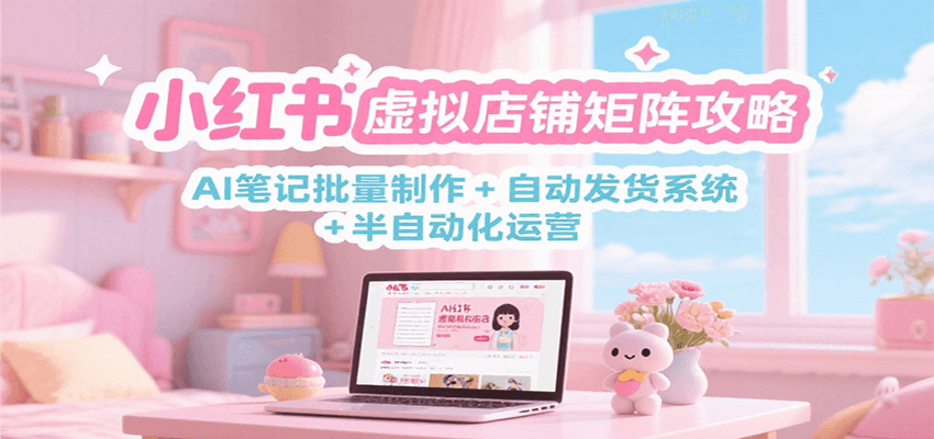 小红书虚拟店铺矩阵攻略:AI笔记批量制作 + 自动发货系统 + 半自动化运营-梦清研习社