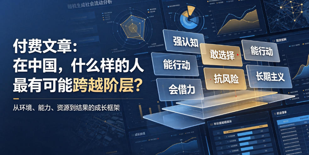 付费文章：在中国，什么样的人最有可能跨越阶层？-梦清研习社