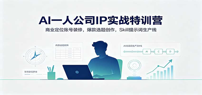 AI一人公司IP实战特训营：商业定位账号装修，爆款选题创作，Skill提示词生产线-梦清研习社