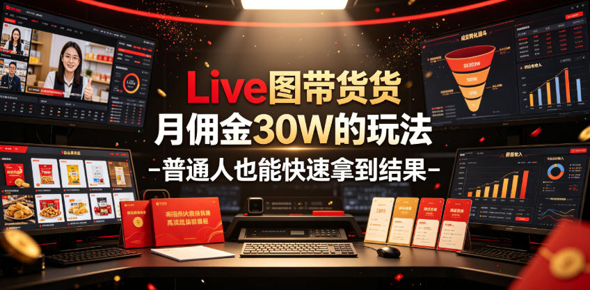 Live图带货月佣金30W的玩法-普通人也能快速拿到结果-梦清研习社