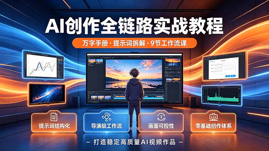 AI创作全链路实战教程｜万字手册·提示词拆解·9节工作流课，打造稳定高质量AI视频作品-梦清研习社