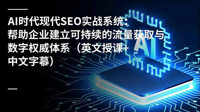 AI时代现代SEO实战系统：帮助企业建立可持续的流量获取与数字权威体系(英文授课+中文字幕-梦清研习社
