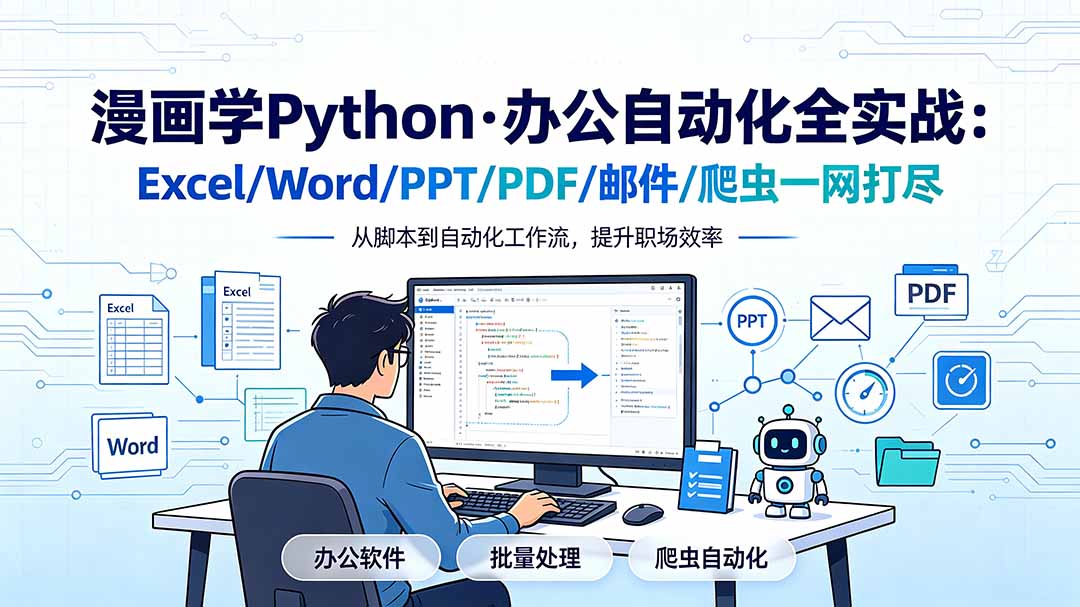 漫画学Python·办公自动化全实战：Excel/Word/PPT/PDF/邮件/爬虫一网打尽-梦清研习社