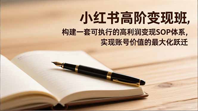 小红书高阶变现班，构建一套可执行的高利润变现SOP体系，实现账号价值的最大化跃迁-梦清研习社