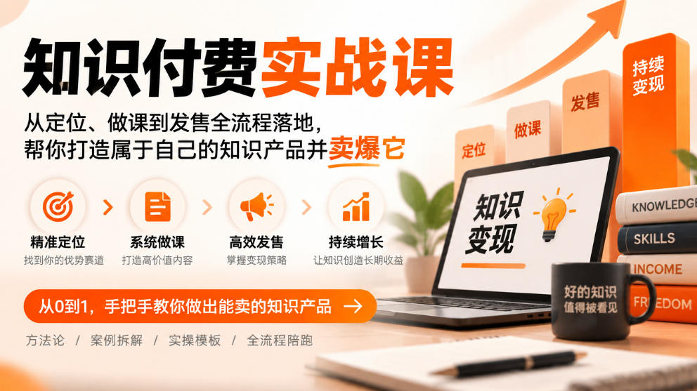 知识付费实战课：从定位、做课到发售全流程落地，帮你打造属于自己的知识产品并卖爆它-梦清研习社