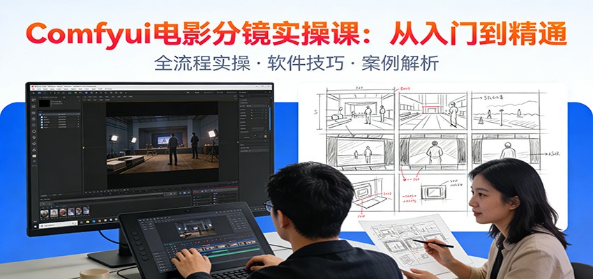ComfyUI电影分镜实操课:分镜一致性,全流程AI视频制作,零基础也能做专业分镜-梦清研习社