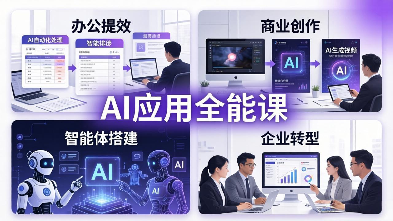 AIGC 应用师全能课-更新：办公提效、商业创作、智能体搭建、企业转型，一站式学会AI应用-梦清研习社