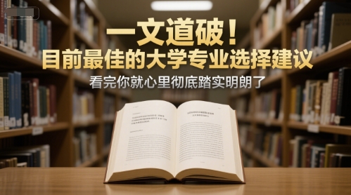 付费文章：一文道破！目前最佳的大学专业选择建议，看完你就心里彻底踏实明朗了-梦清研习社