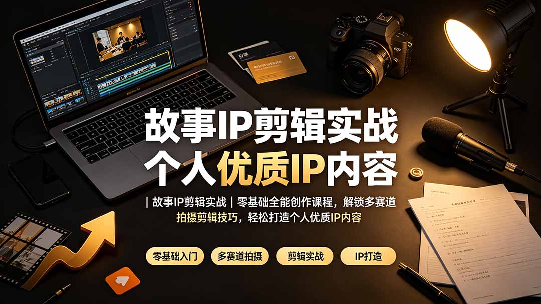 故事IP剪辑实战｜零基础全能创作课程，解锁多赛道拍摄剪辑技巧，轻松打造个人优质IP内容-梦清研习社