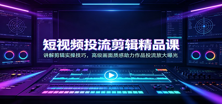 短视频投流剪辑精品课：讲解剪辑实操技巧，高级画面质感助力作品投流放大曝光-梦清研习社