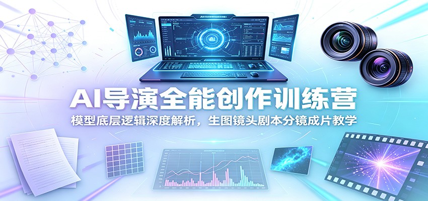 AI导演全能创作训练营：模型底层逻辑深度解析，生图镜头剧本分镜成片教学-梦清研习社