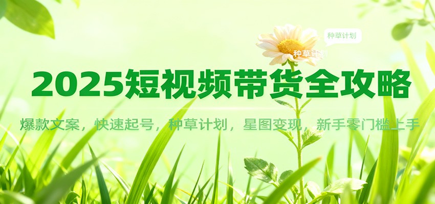 2025短视频带货全攻略:爆款文案,快速起号,种草计划,星图变现,新手零门槛上手-梦清研习社