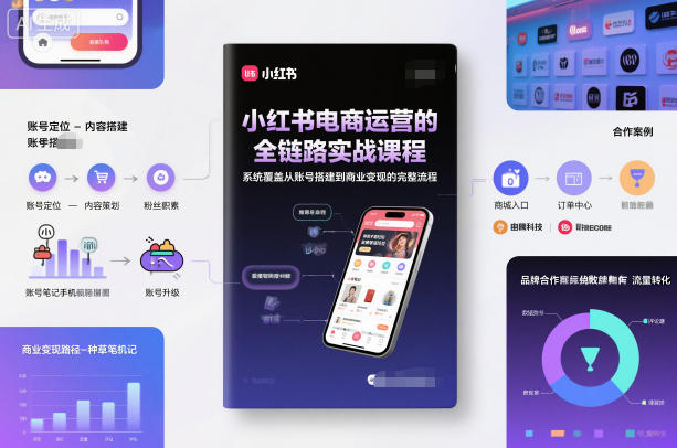 小红书电商运营的全链路实战课程，系统覆盖从账号搭建到商业变现的完整流程-梦清研习社