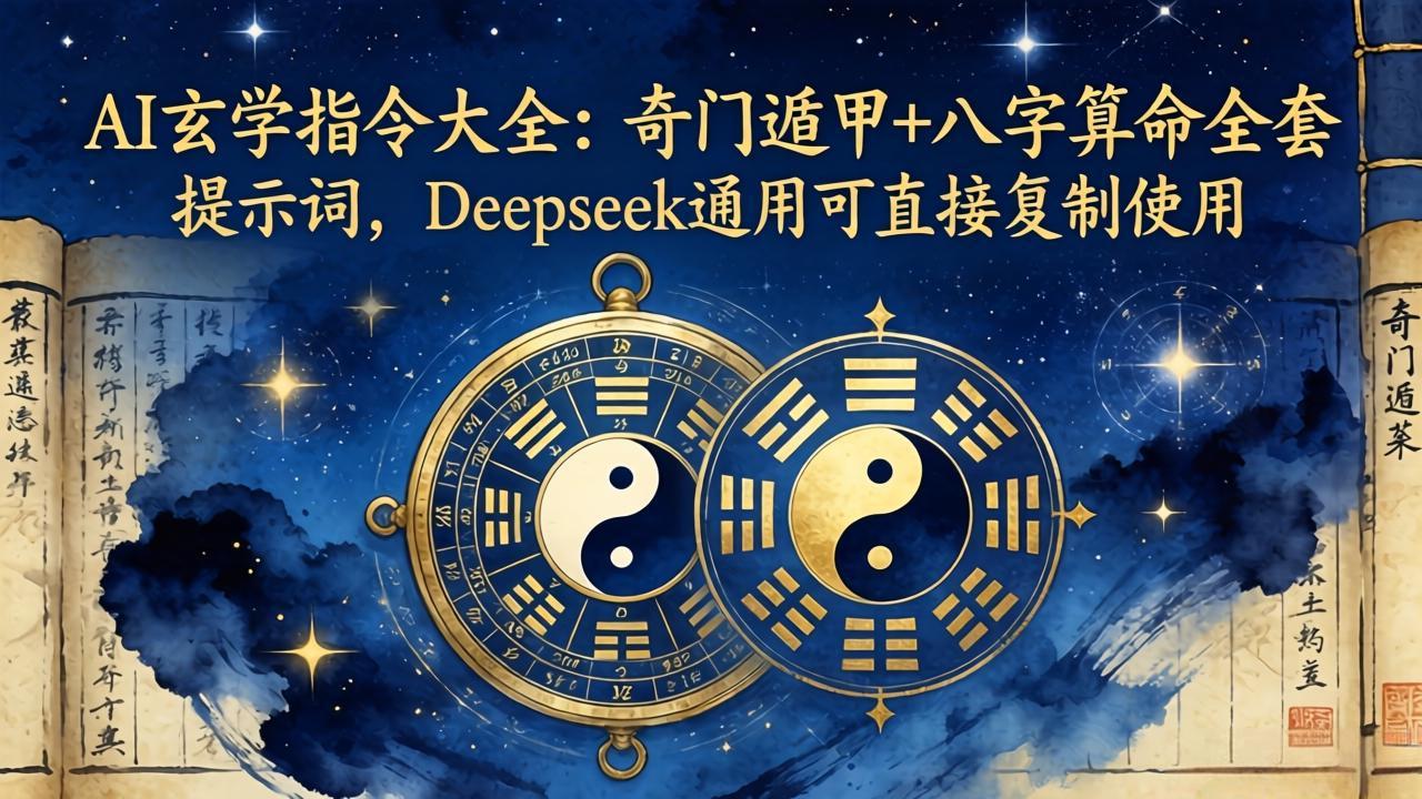 AI玄学指令大全：奇门遁甲+八字算命全套提示词，Deepseek通用可直接复制使用-梦清研习社