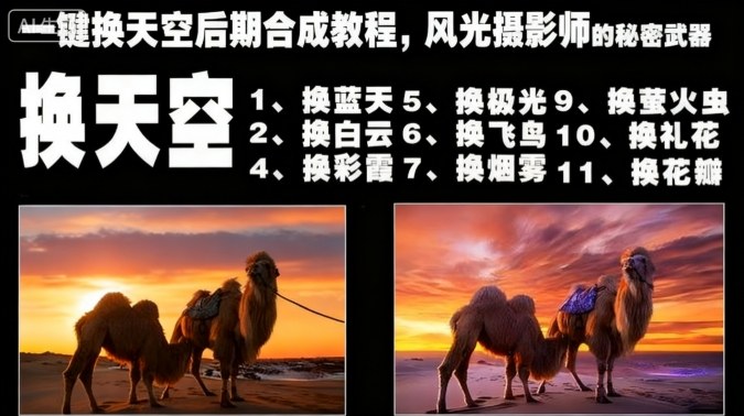 一键换天空后期合成教程，风光摄影师的秘密武器-梦清研习社