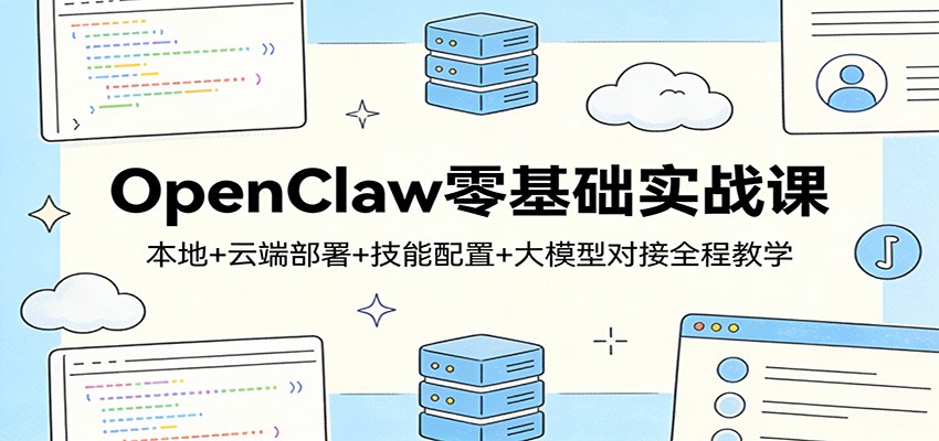 OpenClaw零基础实战课:本地+云端部署+技能配置+大模型对接全程教学-梦清研习社
