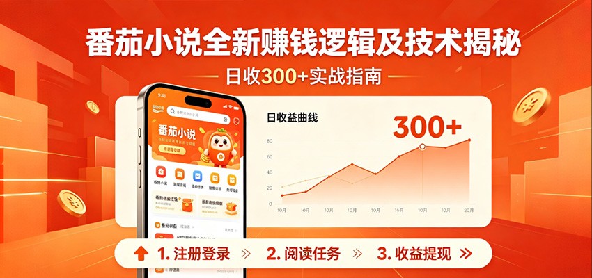 番茄小说全新赚钱逻辑及技术日收300+，小白新书皆可做！无脑赚就行了！-梦清研习社