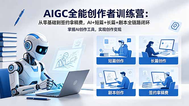 AIGC全能创作者训练营：从零基础到签约拿稿费，AI+短篇+长篇+剧本全链路闭环-梦清研习社