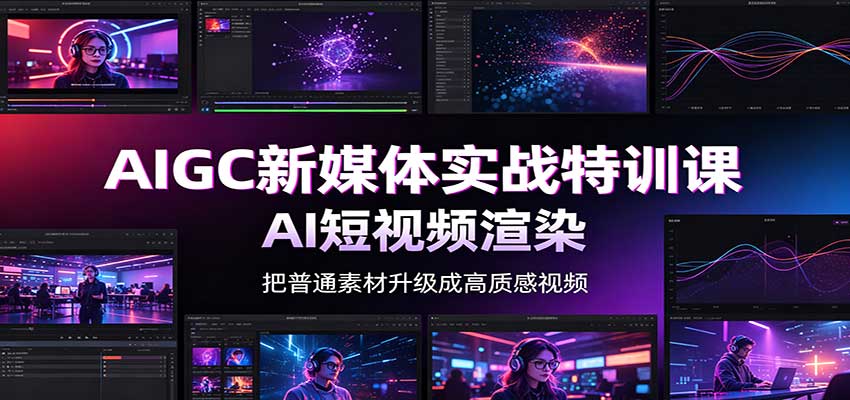AIGC新媒体实战特训课：工具入门实操，AI短视频渲染，数字人商业视频制作-梦清研习社