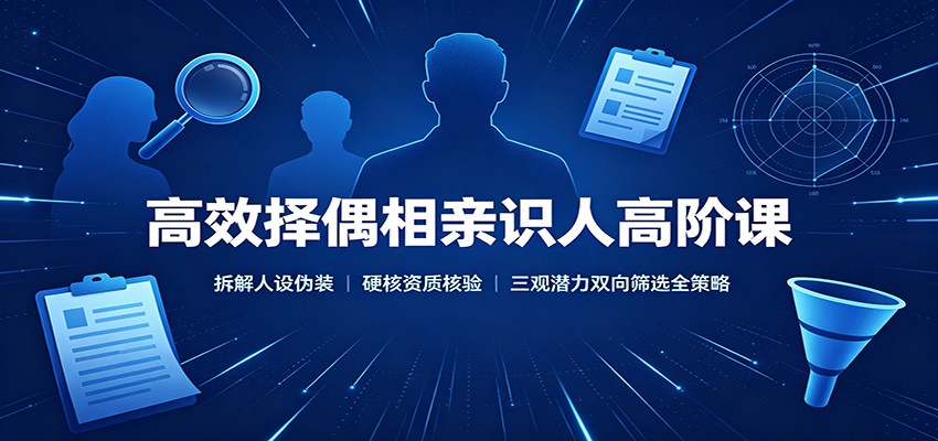 高效择偶相亲识人高阶课:拆解人设伪装,硬核资质核验,三观潜力双向筛选全策略-梦清研习社