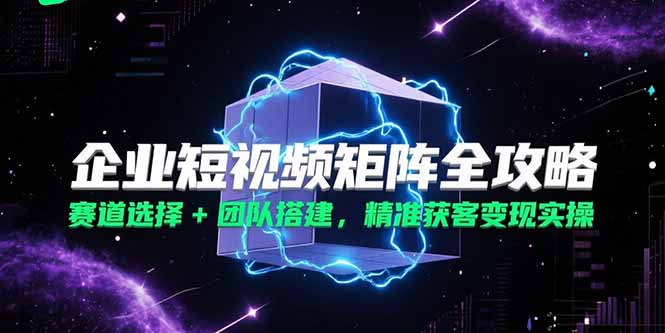 企业短视频矩阵全攻略，赛道选择+团队搭建，精准获客变现实操-梦清研习社