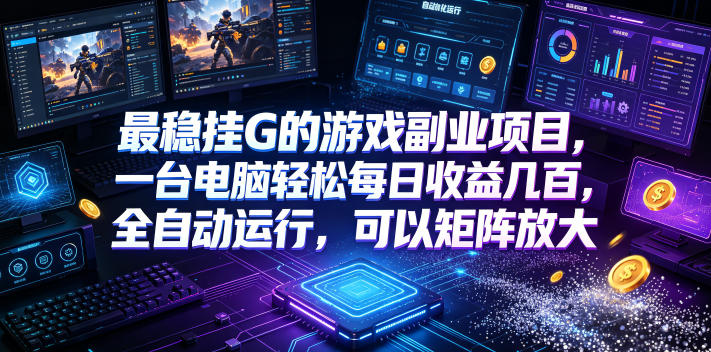 最稳挂G的游戏副业项目，一台电脑轻松每日收益几百，全自动运行，可以矩阵放大【揭秘】-梦清研习社