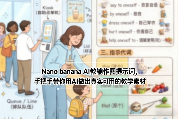 Nano banana AI教辅作图提示词,手把手带你用AI做出真实可用的教学素材-梦清研习社