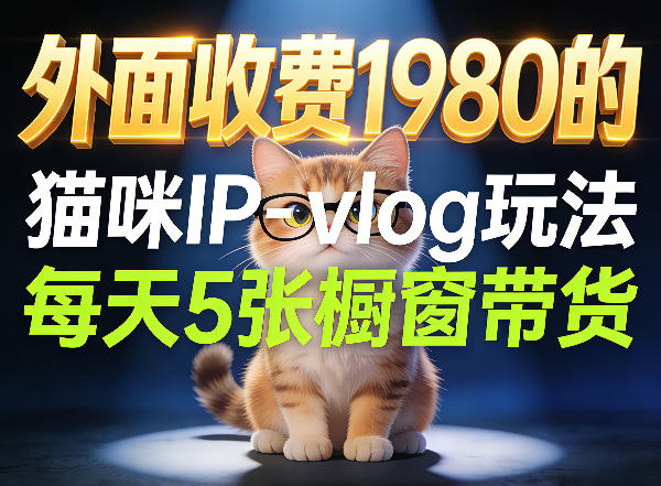 宠物赛道猫咪IP-vlog玩法，26条视频涨粉29W，每天5张橱窗带货拆解-梦清研习社