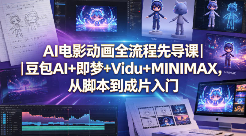 AI电影动画全流程先导课｜豆包AI+即梦+Vidu+MINIMAX，从脚本到成片入门-梦清研习社