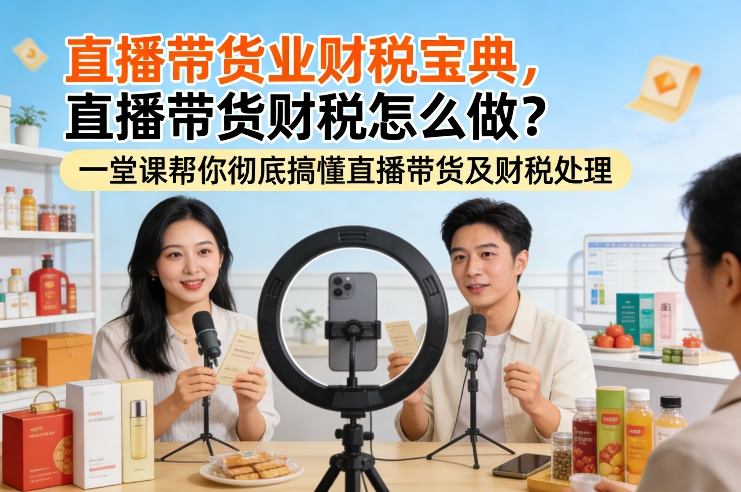 直播带货业财税宝典，直播带货财税怎么做？一堂课帮你彻底搞懂直播带货及财税处理-梦清研习社