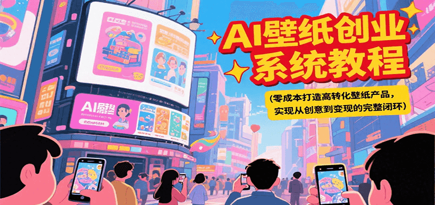 AI壁纸创业系统教程，零成本打造高转化壁纸产品，实现从创意到变现的完整闭环-梦清研习社