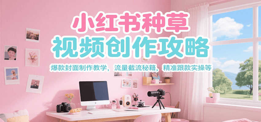 小红书种草视频创作攻略，爆款封面制作教学 ，流量截流秘籍 ，精准跟款实操等-梦清研习社