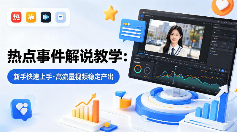 某大V的热点事件解说教学，新手也能快速上手，稳定产出高流量解说视频-梦清研习社