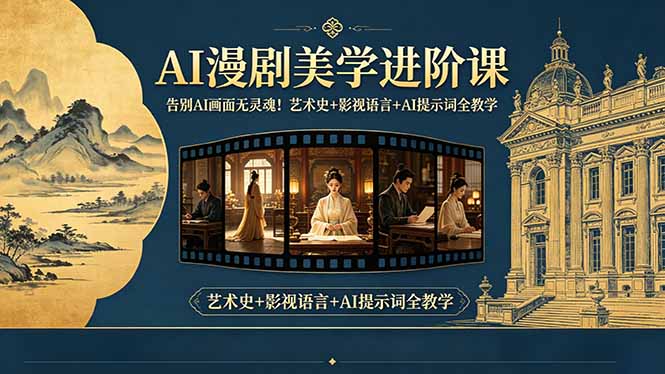 告别AI画面无灵魂！AI漫剧美学进阶课，艺术史+影视语言+AI提示词全教学-梦清研习社