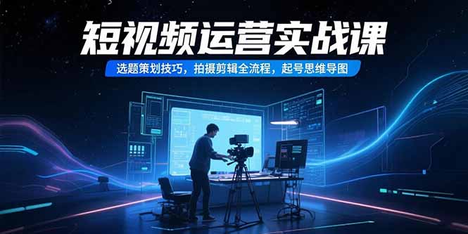 短视频运营实战课，选题策划技巧，拍摄剪辑全流程，起号思维导图-梦清研习社