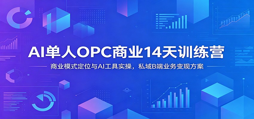 AI单人OPC商业14天训练营：商业模式定位与AI工具实操，私域B端业务变现方案-梦清研习社