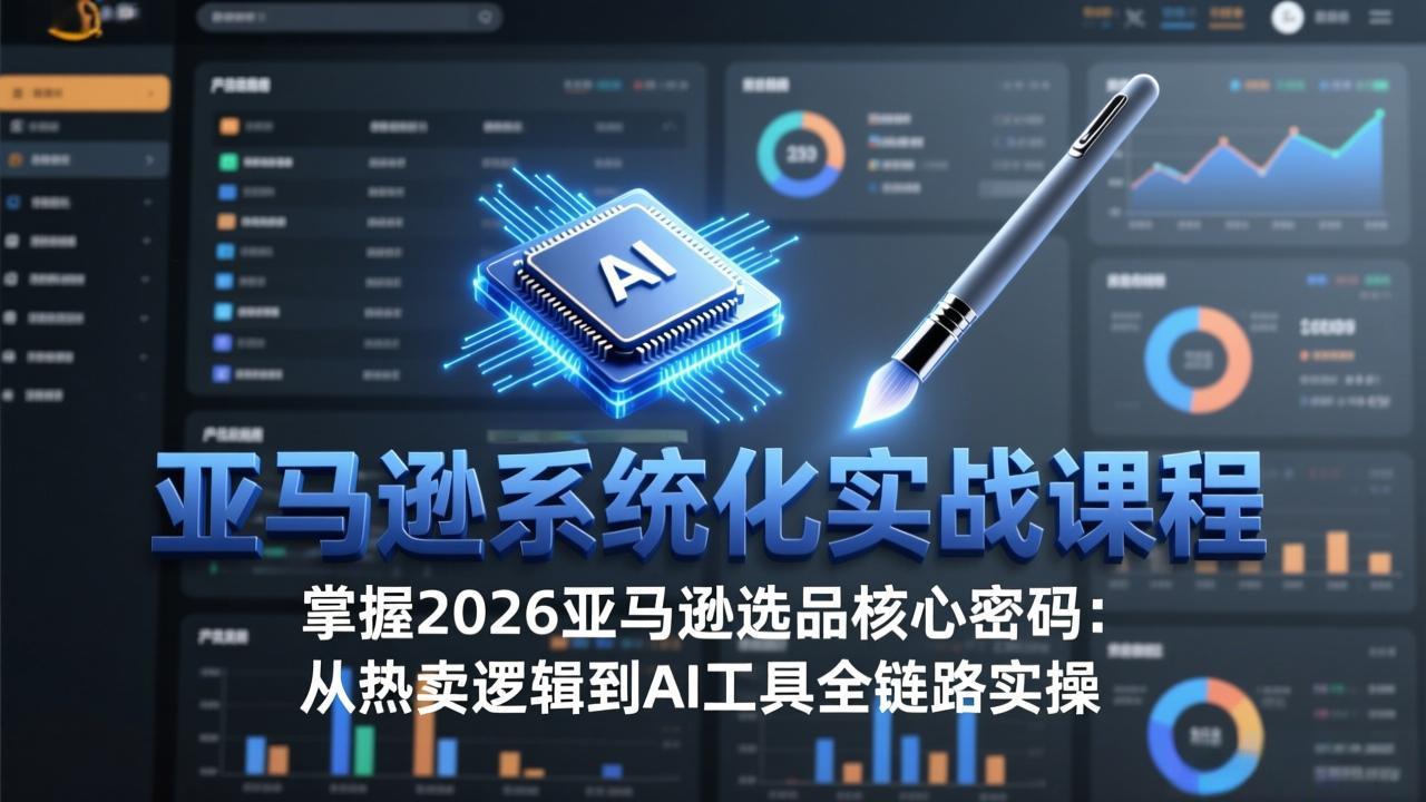 亚马逊系统化实战课-更新3月:2026最新选品方法论,从热卖原因分析到AI作图,提升选品成功率-梦清研习社