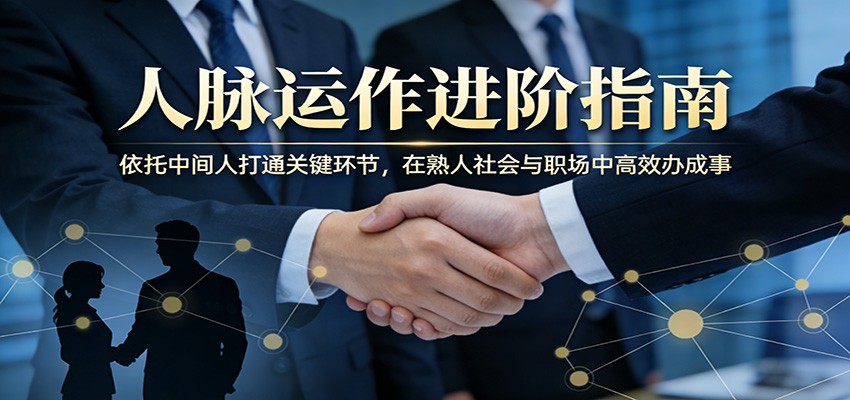 付费文章：人脉运作进阶指南，依托中间人打通关键环节，在熟人社会与职场中高效办成事-梦清研习社