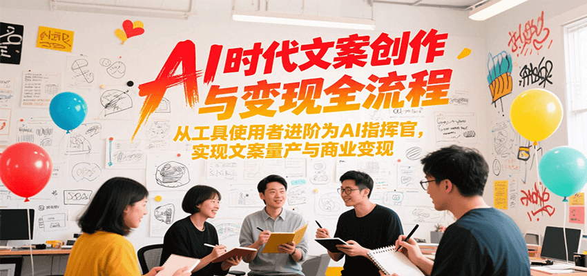 AI时代文案创作与变现全流程，从工具使用者进阶为AI指挥官，实现文案量产与商业变现-梦清研习社