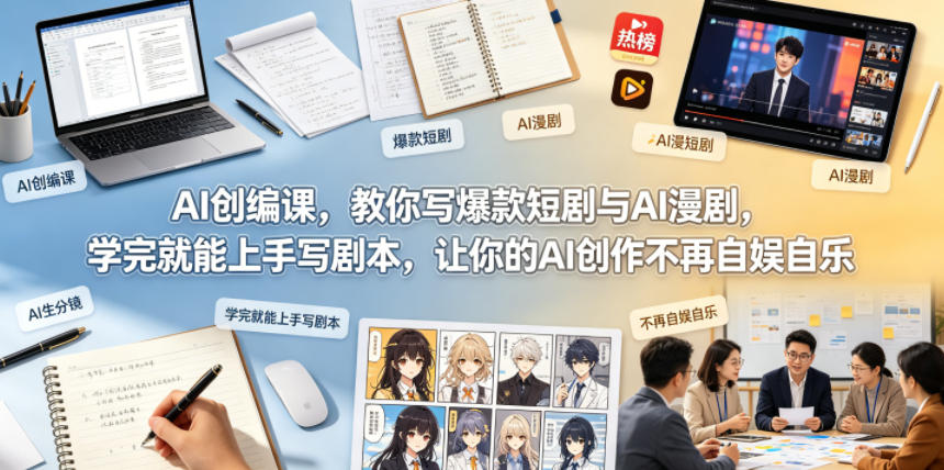 AI创编课，教你写爆款短剧与AI漫剧，学完就能上手写剧本，让你的AI创作不再自娱自乐(更新0521)-梦清研习社