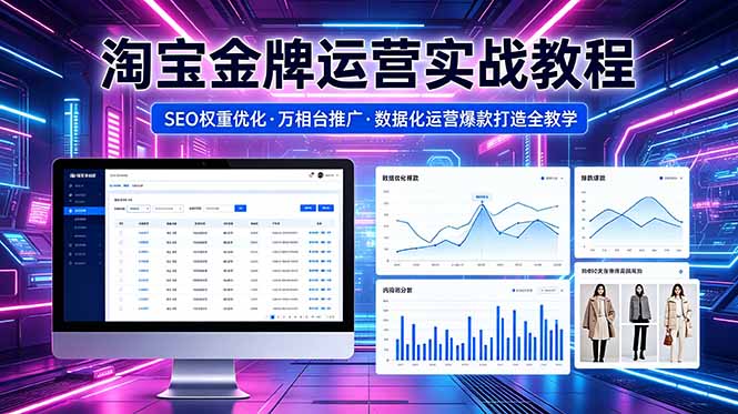 2026 淘宝金牌运营实战教程，SEO权重优化万相台推广，数据化运营爆款打造全教学-梦清研习社