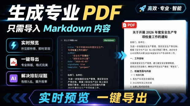 只需导入Markdown内容，实时预览一键导出专业PDF！轻松解决AI生成内容排版问题Presto-梦清研习社