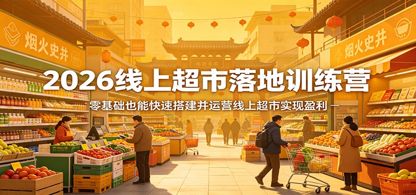 2026线上超市落地训练营，零基础也能快速搭建并运营线上超市实现盈利-梦清研习社