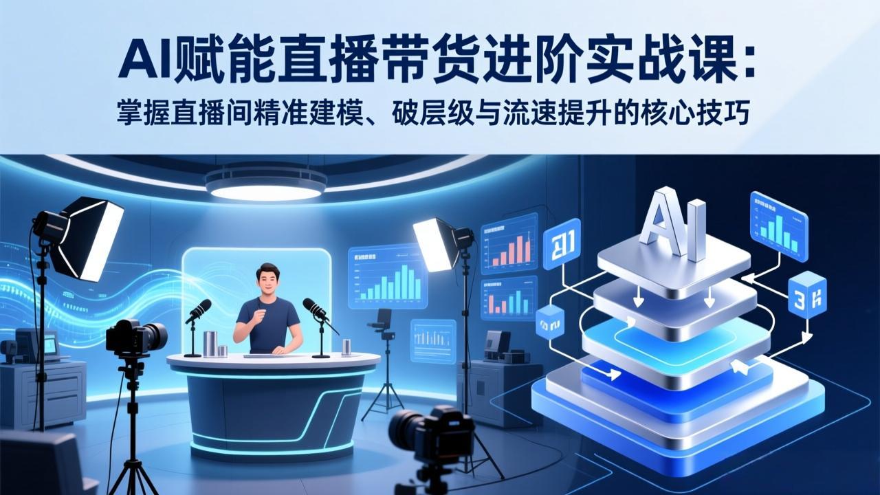 AI赋能直播带货进阶实战课:掌握直播间精准建模、破层级与流速提升的核心技巧-梦清研习社