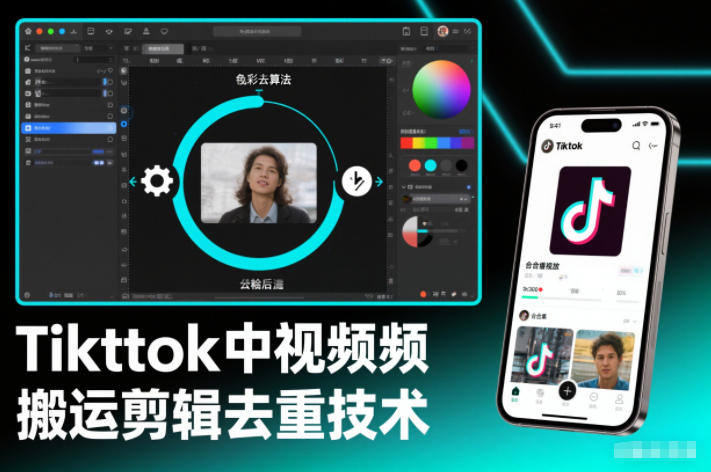 Tiktok中视频纯搬运剪辑去重技术，外来技术，自行测试-梦清研习社