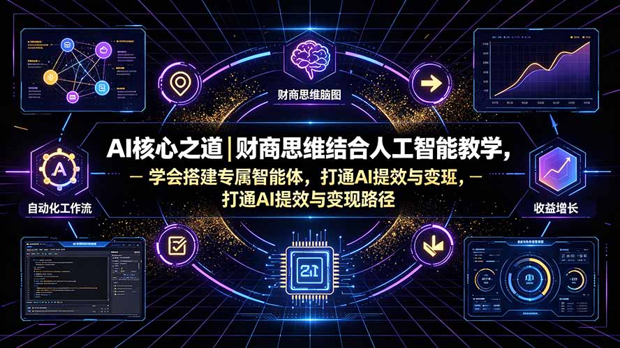AI核心之道|财商思维结合人工智能教学,学会搭建专属智能体,打通AI提效与变现路径-梦清研习社