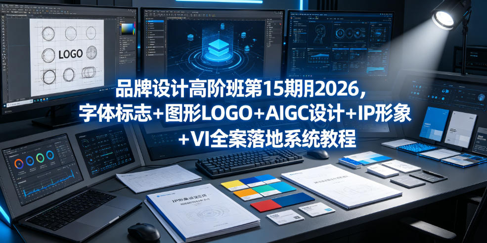 品牌设计高阶班第15期2026，字体标志＋图形LOGO＋AIGC设计＋IP形象＋VI全案落地系统教程-梦清研习社