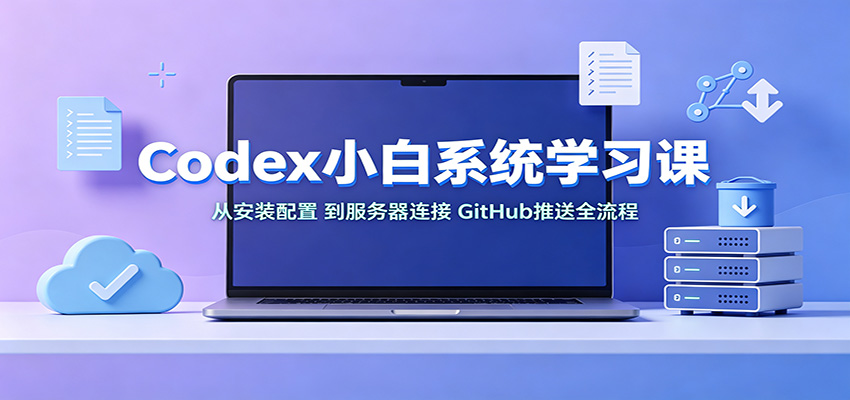 Codex小白系统学习课：小从安装配置，到服务器连接、GitHub推送全流程-梦清研习社